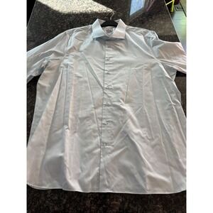 Atelier Munro Mens Light Blue Cotton Dress Shirt Spread Collar MSHC0008 Sz 2XL